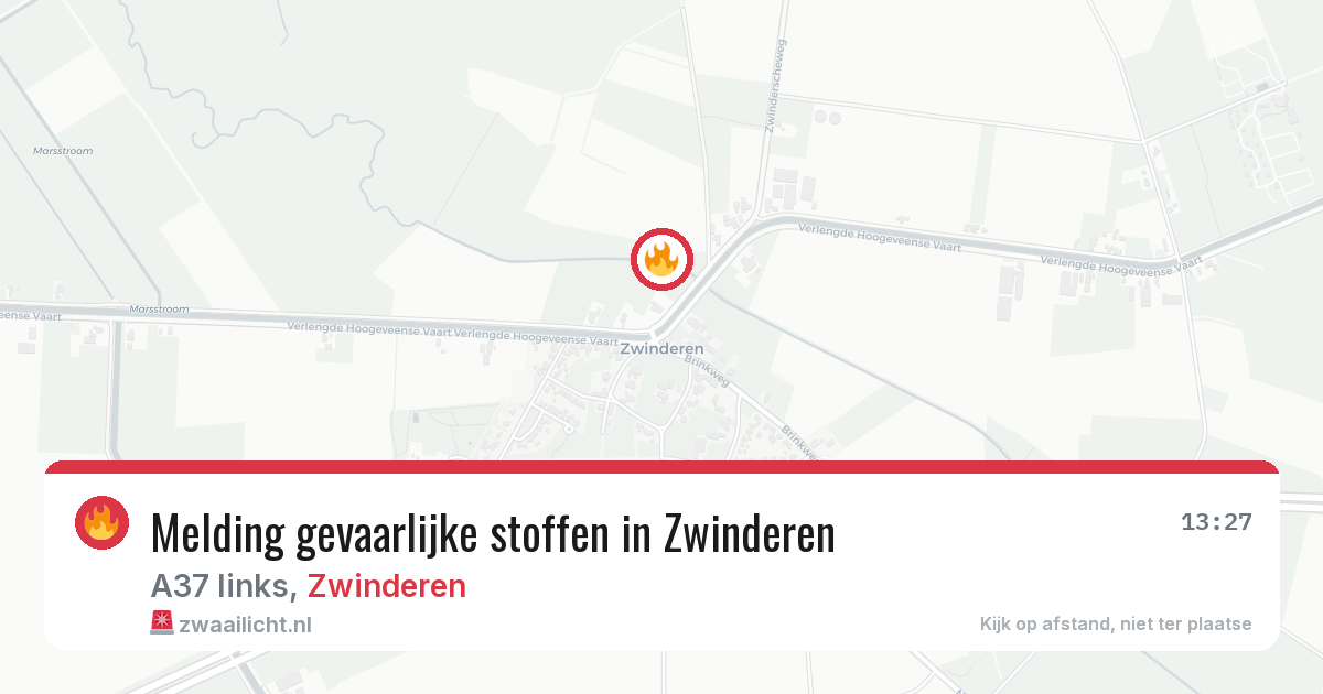Melding gevaarlijke stoffen in Zwinderen — 7 jun 2026