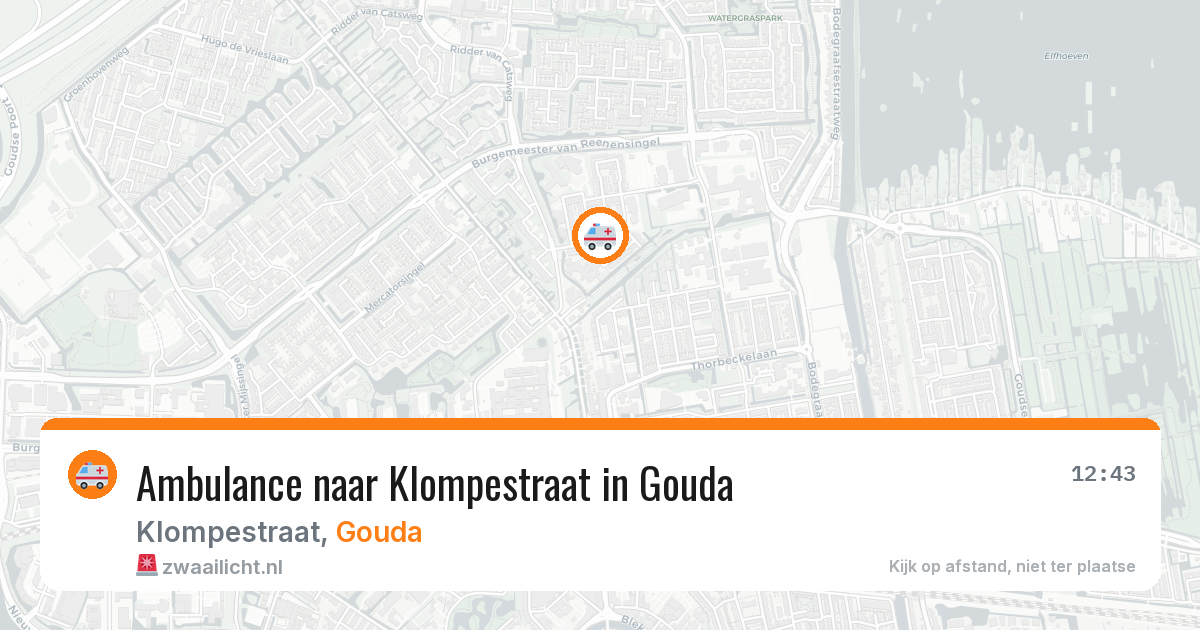 Ambulance naar Klompestraat in Gouda — 14 aug 2026
