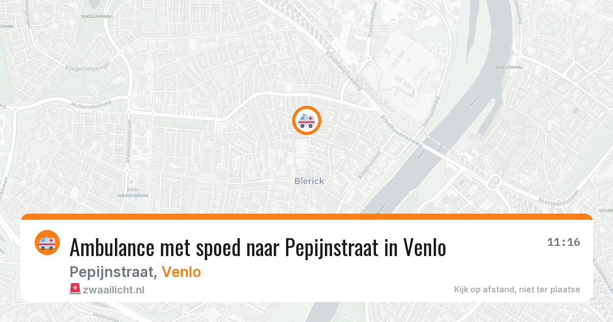 Ambulance met spoed naar Pepijnstraat in Venlo — 4 aug 2026