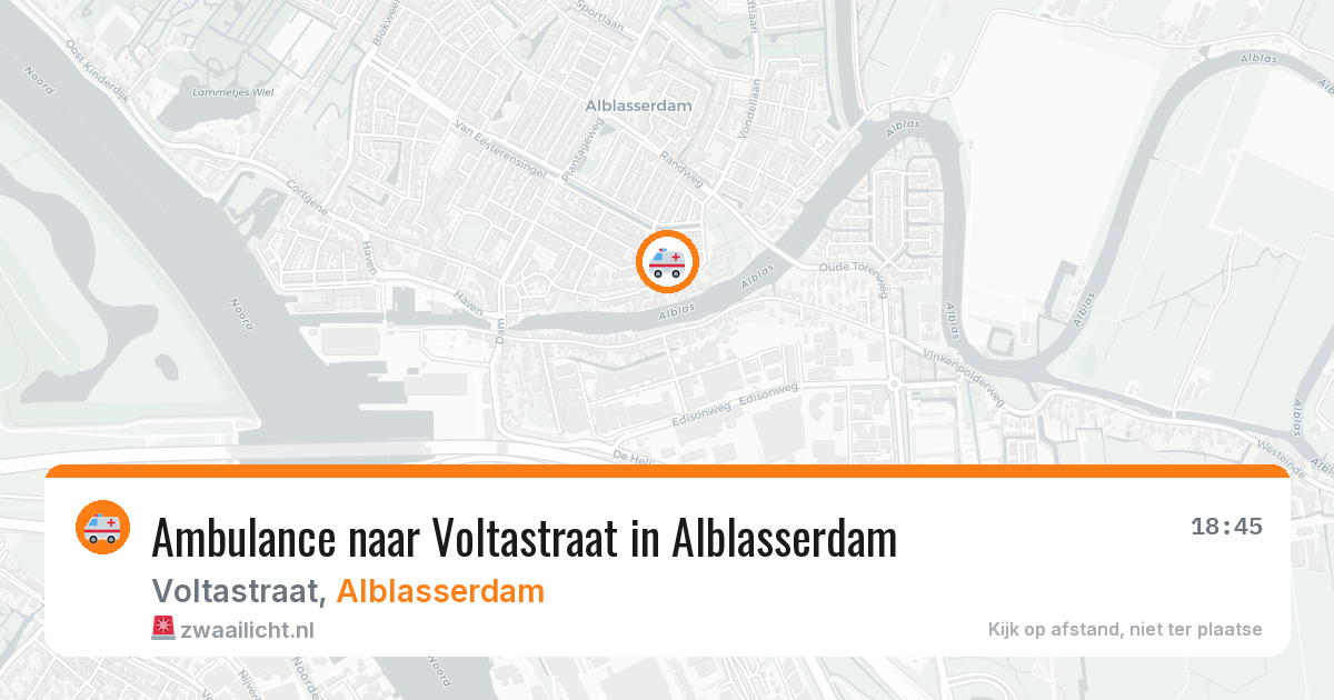 Ambulance naar Voltastraat in Alblasserdam — 30 jul 2026