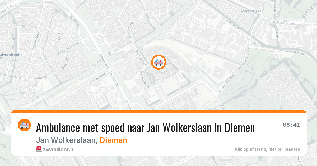 Ambulance met spoed naar Jan Wolkerslaan in Diemen — 18 jun 2026