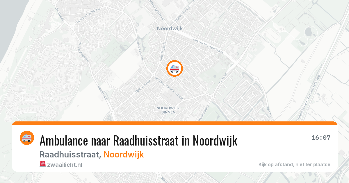 Ambulance naar Raadhuisstraat in Noordwijk — 10 aug 2026