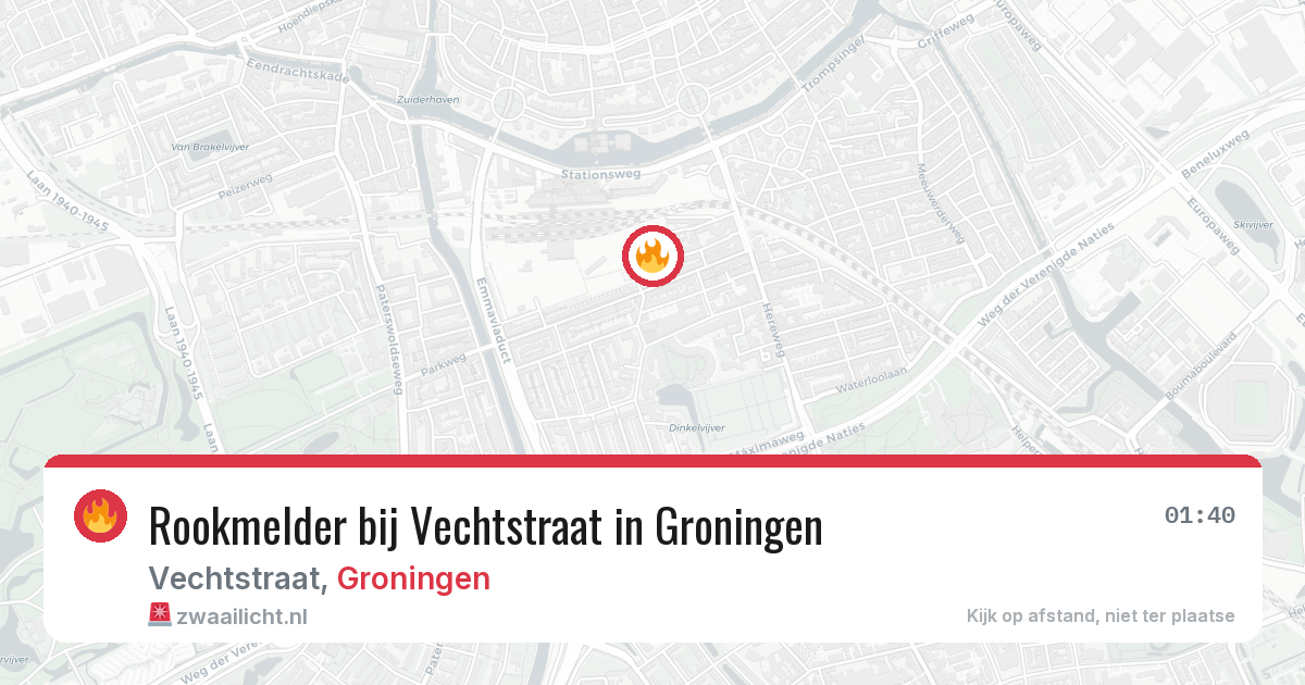 Rookmelder bij Vechtstraat in Groningen — 28 mei 2026