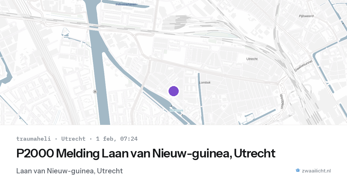 P2000 Melding Laan van Nieuw-guinea, Utrecht — 1 feb 2026
