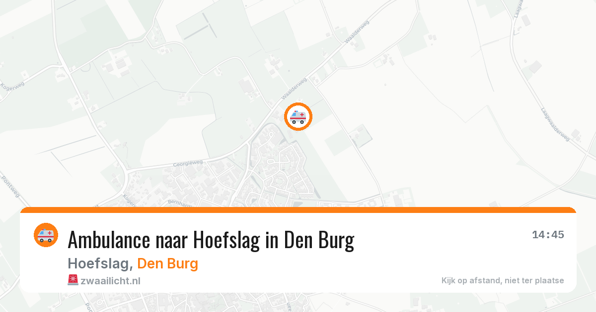 Ambulance naar Hoefslag in Den Burg — 8 aug 2026