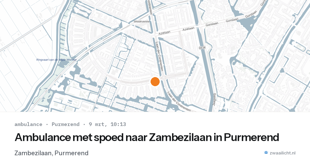 Ambulance met spoed naar Zambezilaan in Purmerend — 9 mrt 2026