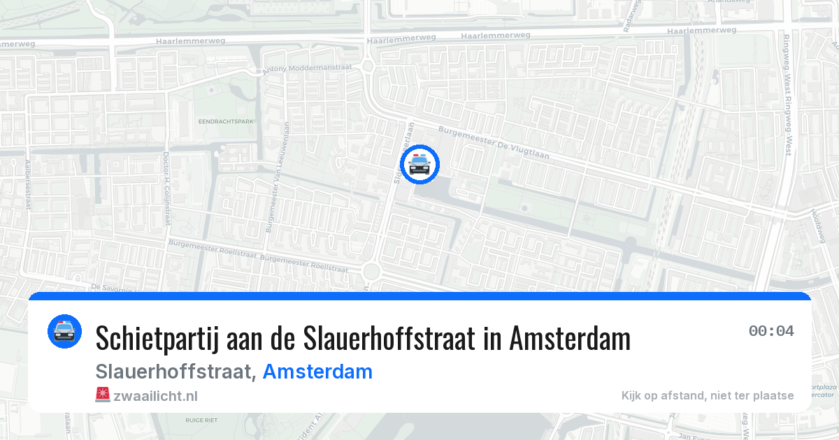 Schietpartij aan de Slauerhoffstraat in Amsterdam — 8 jul 2026