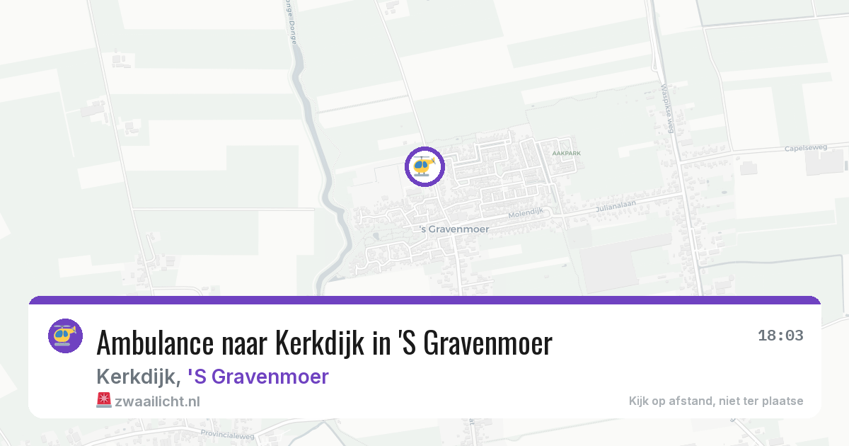 Ambulance naar Kerkdijk in 'S Gravenmoer — 19 jun 2026