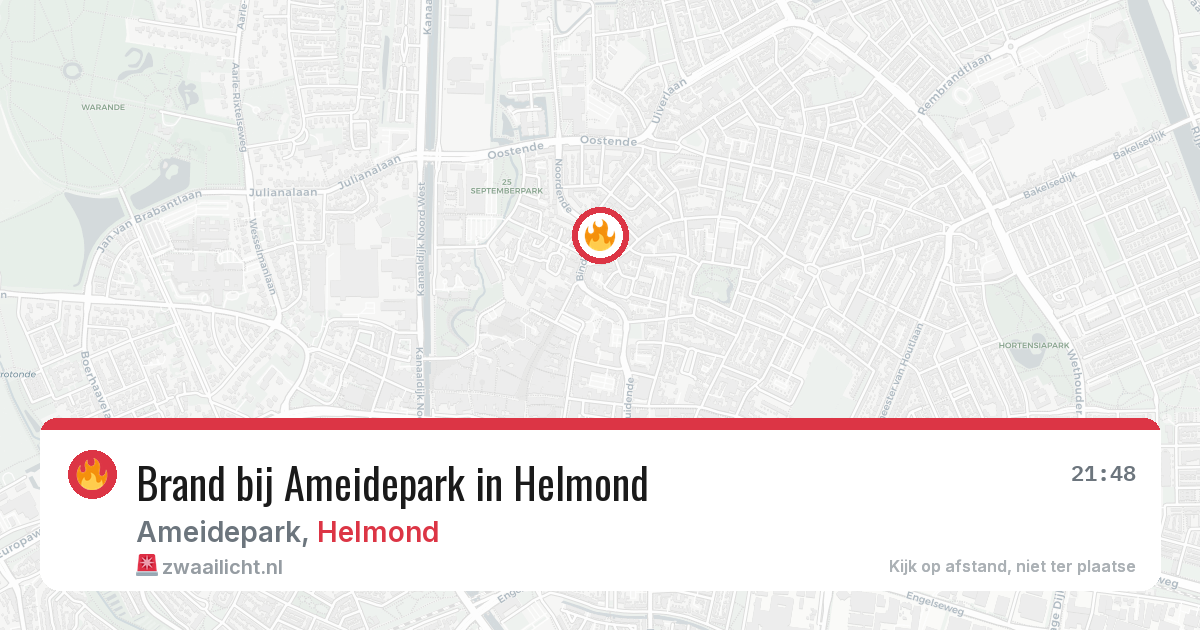 Brand bij Ameidepark in Helmond — 25 mei 2026