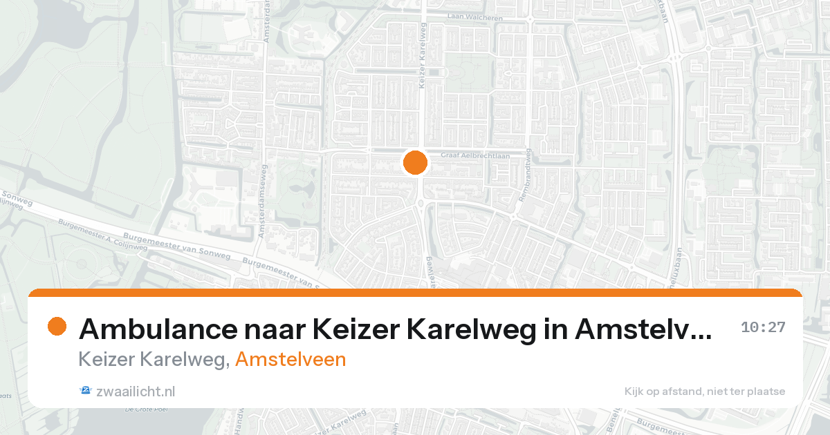 Ambulance naar Keizer Karelweg in Amstelveen — 23 aug 2026