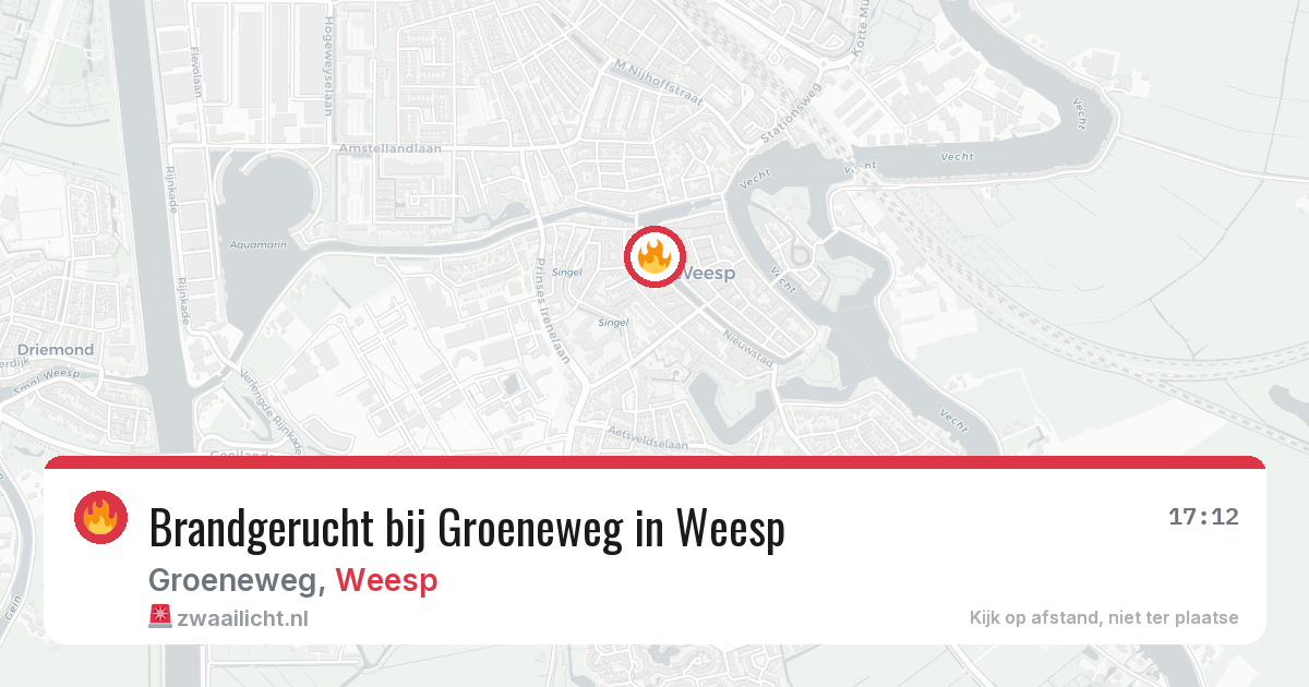 Brandgerucht bij Groeneweg in Weesp — 29 jul 2026