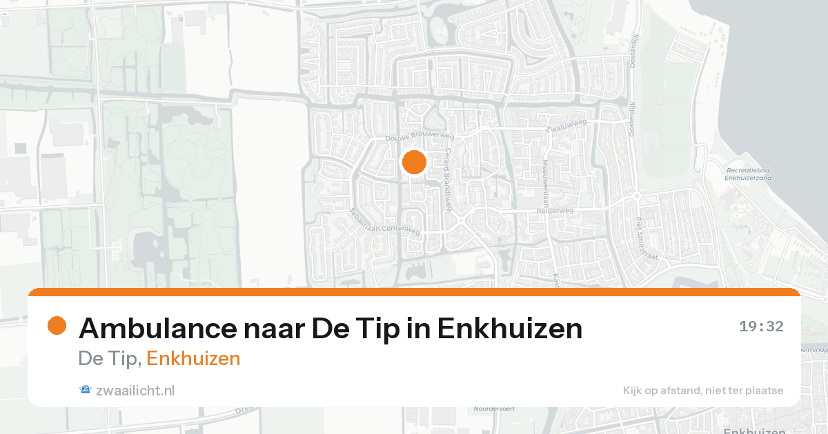 Ambulance naar De Tip in Enkhuizen — 20 aug 2026