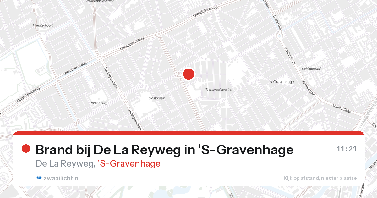 Brand bij De La Reyweg in 'S-Gravenhage — 27 aug 2026