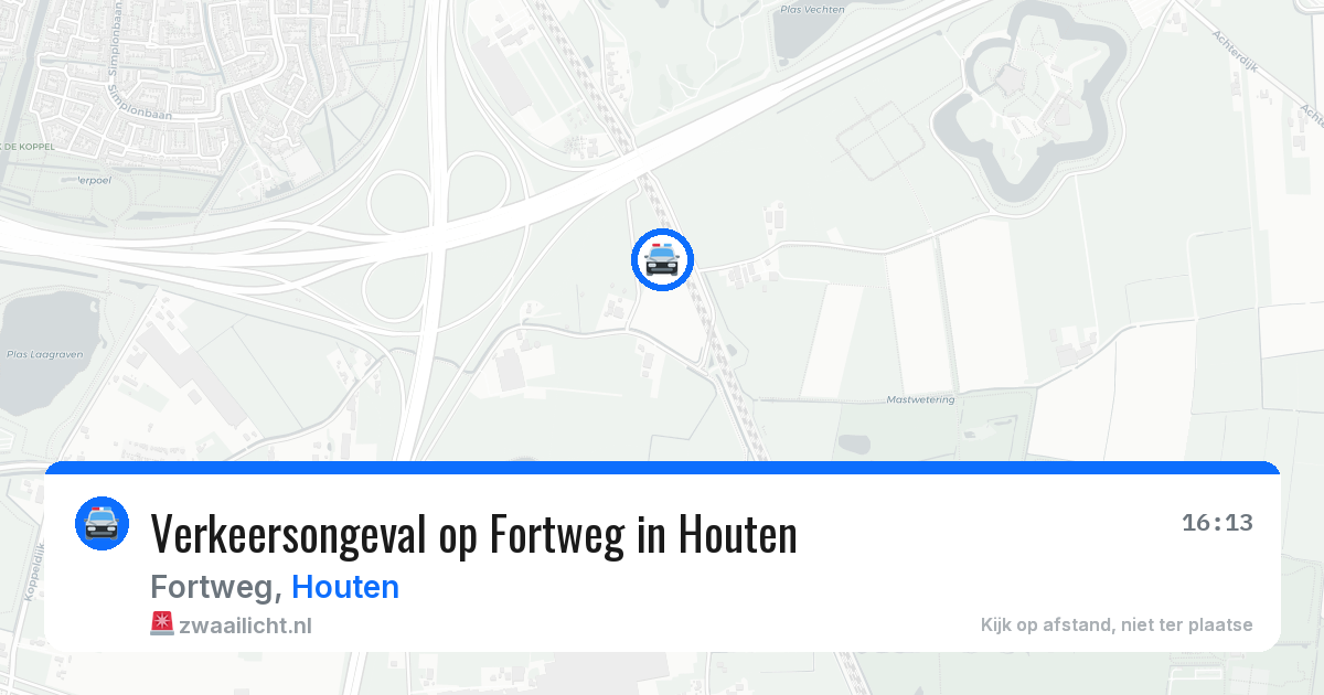 Verkeersongeval op Fortweg in Houten — 10 jun 2026