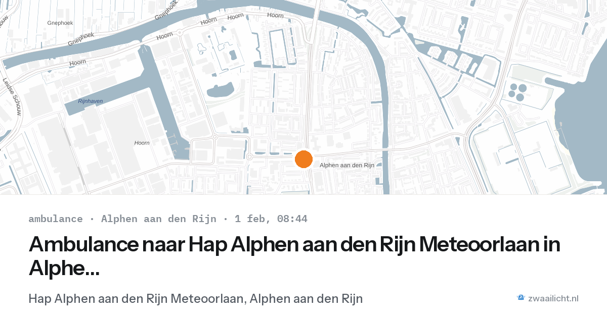 Ambulance naar Hap Alphen aan den Rijn Meteoorlaan in Alphen aan den Rijn — 1 feb 2026