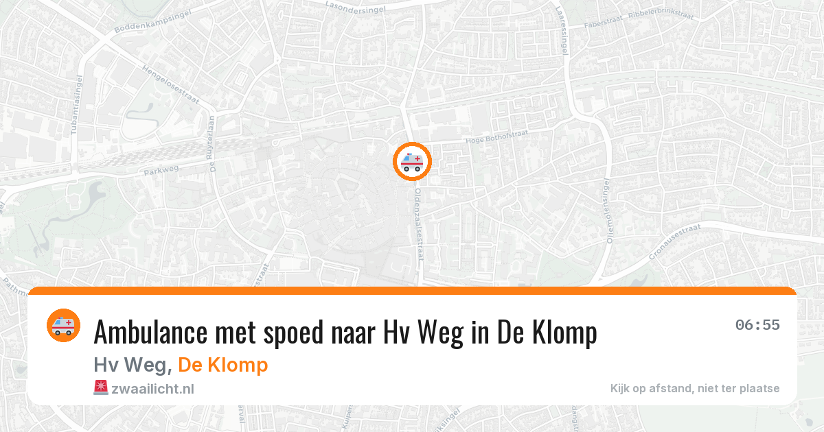 Ambulance met spoed naar Hv Weg in De Klomp — 8 jun 2026