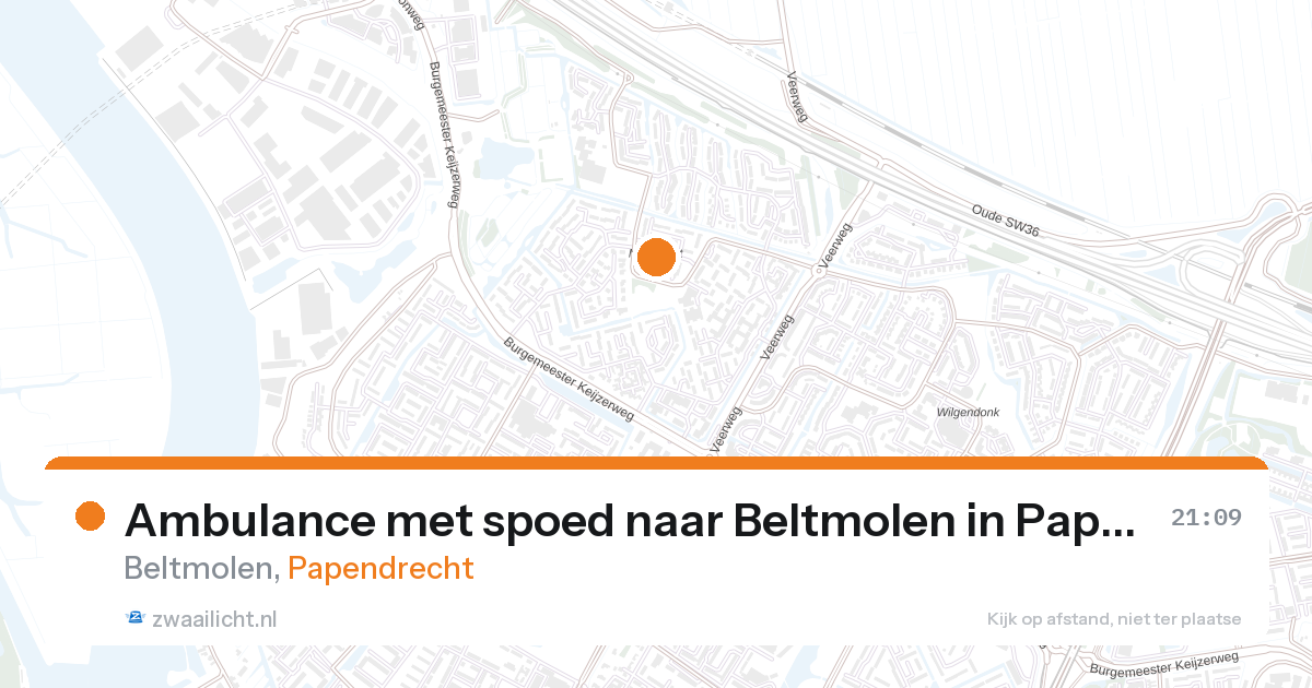 Ambulance met spoed naar Beltmolen in Papendrecht — 28 aug 2026