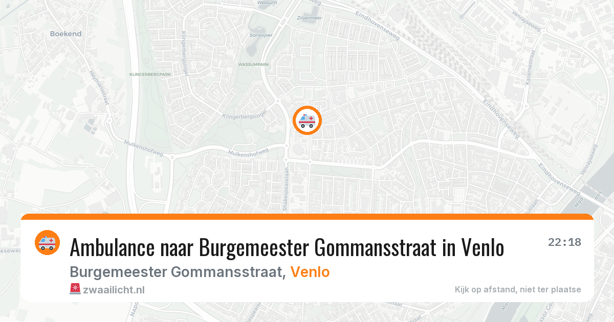Ambulance naar Burgemeester Gommansstraat in Venlo — 25 mei 2026