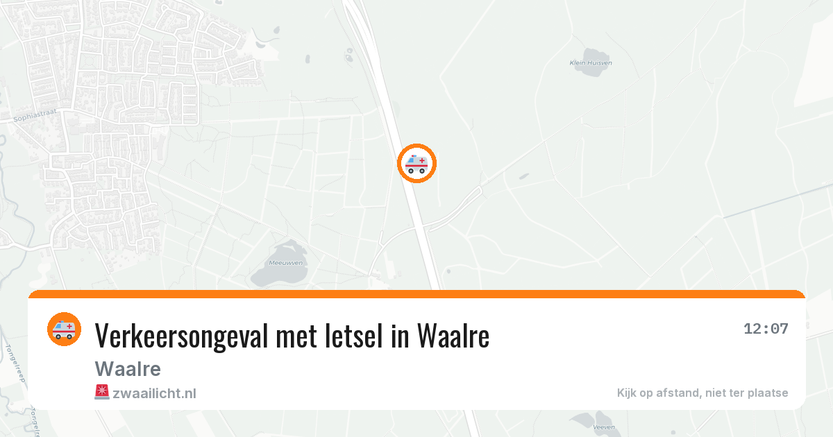 Verkeersongeval met letsel in Waalre — 12 aug 2026