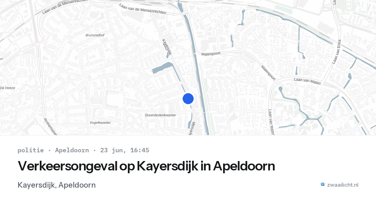 Verkeersongeval op Kayersdijk in Apeldoorn — 23 jun 2026