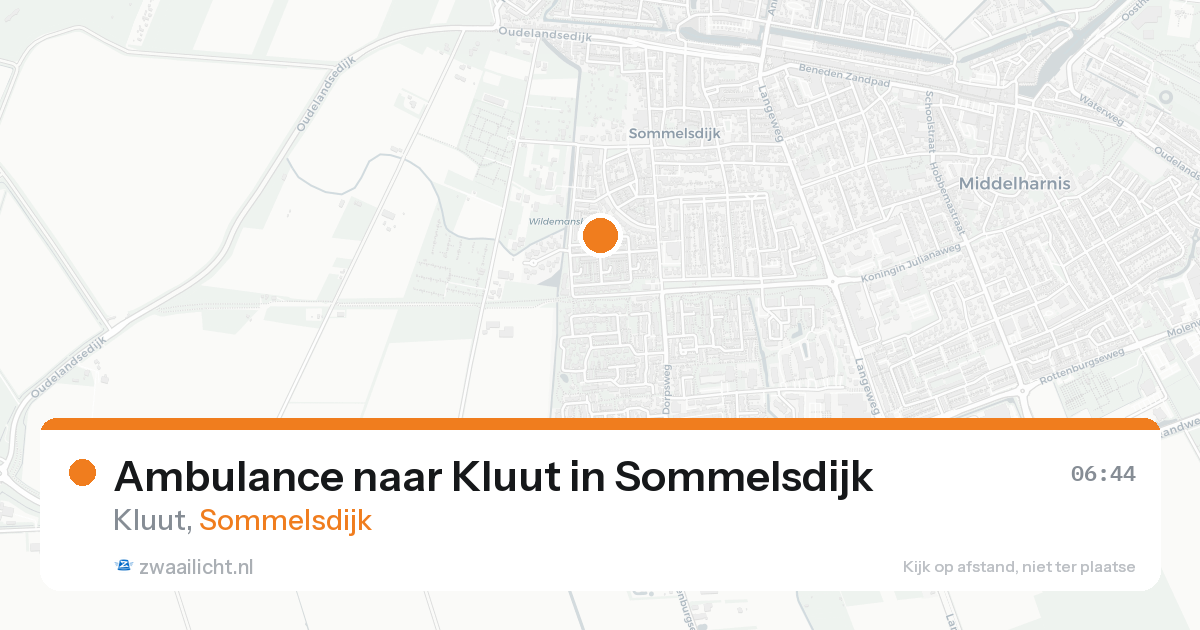Ambulance naar Kluut in Sommelsdijk — 16 aug 2026