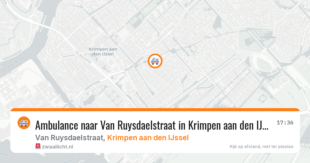 Ambulance naar Van Ruysdaelstraat in Krimpen aan den IJssel — 14 jun 2026