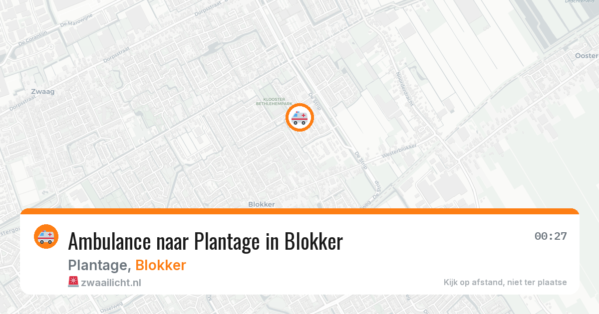 Ambulance naar Plantage in Blokker — 8 mei 2026