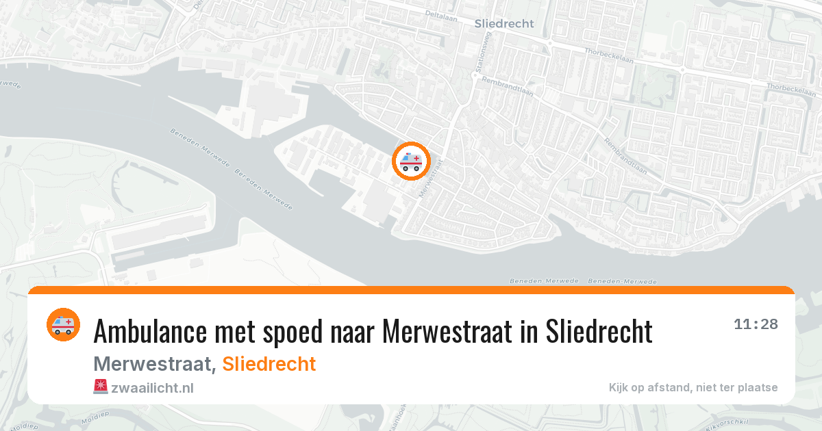 Ambulance met spoed naar Merwestraat in Sliedrecht — 18 jan 2026