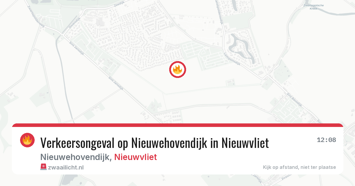 Verkeersongeval op Nieuwehovendijk in Nieuwvliet — 13 aug 2026