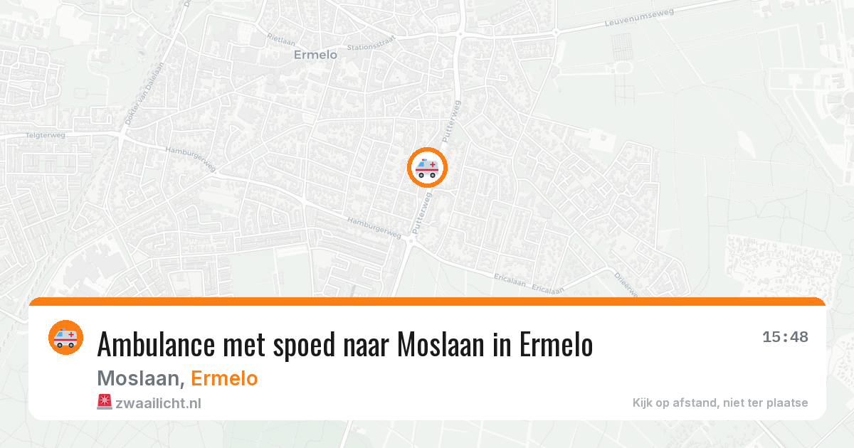 Ambulance met spoed naar Moslaan in Ermelo — 15 jul 2026