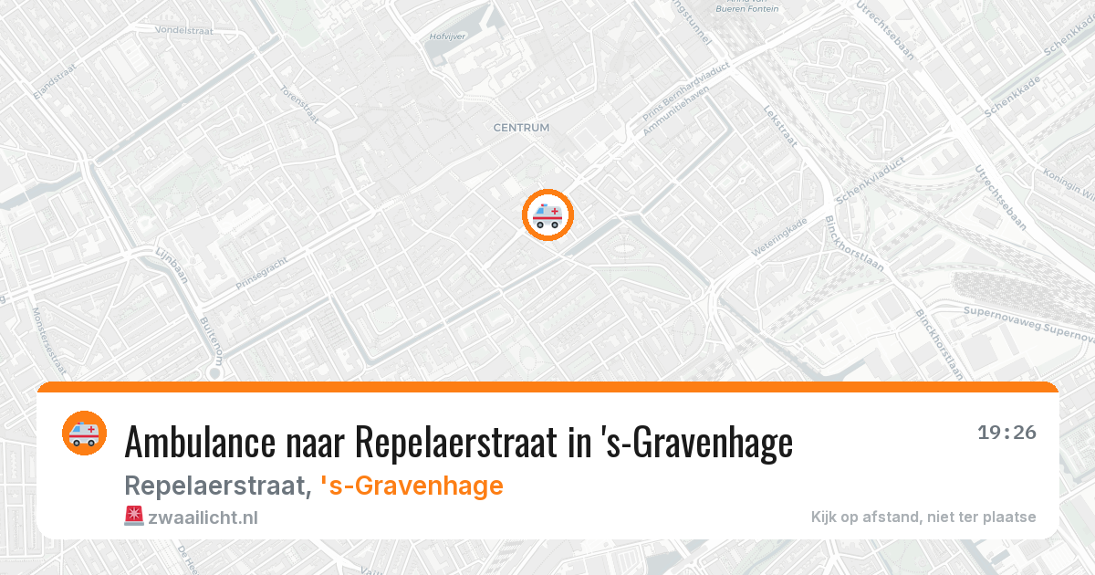 Ambulance naar Repelaerstraat in 's-Gravenhage — 19 jun 2026