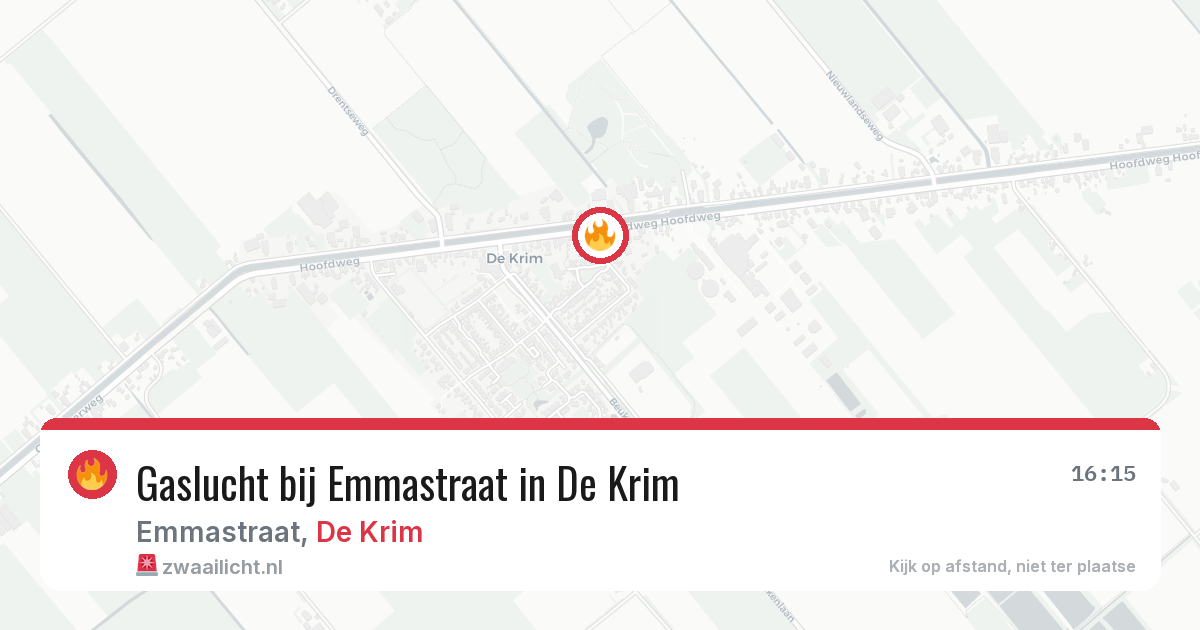 Gaslucht bij Emmastraat in De Krim — 1 jul 2026