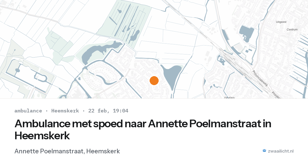 Ambulance met spoed naar Annette Poelmanstraat in Heemskerk — 22 feb 2026