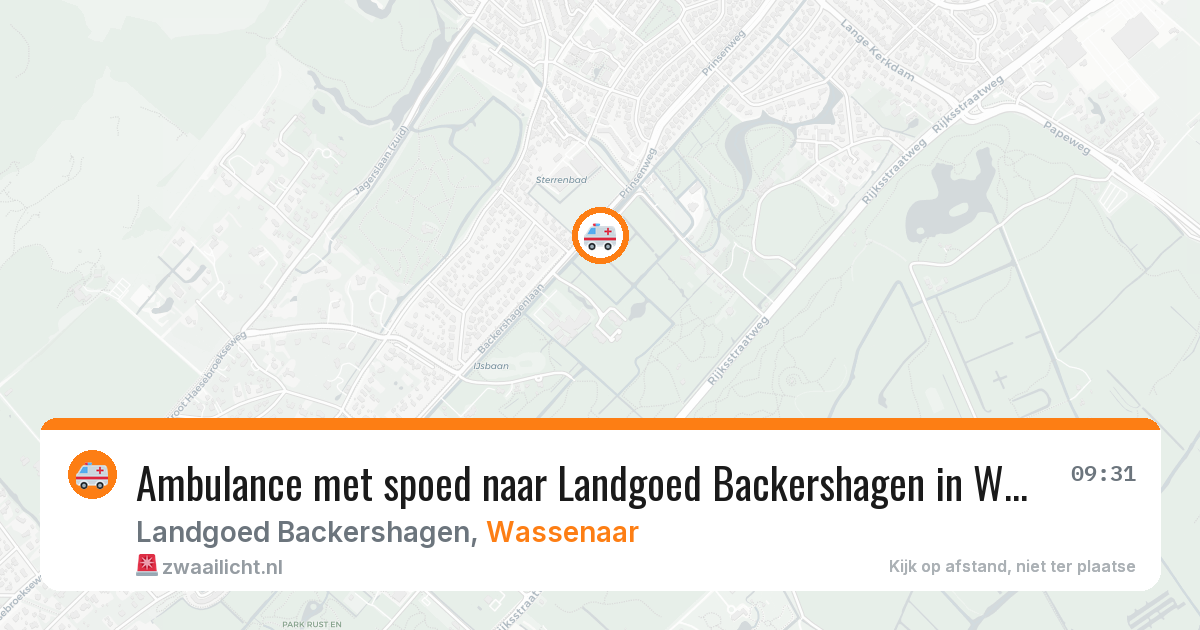 Ambulance met spoed naar Landgoed Backershagen in Wassenaar — 23 mrt 2026