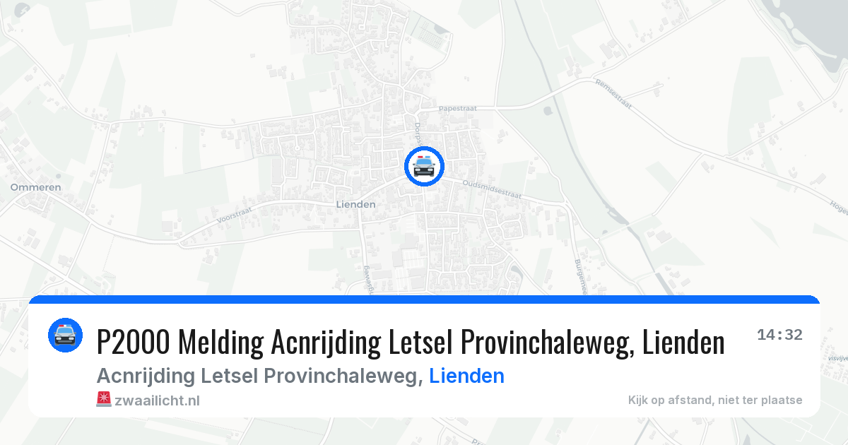 P2000 Melding Acnrijding Letsel Provinchaleweg, Lienden — 25 jun 2026