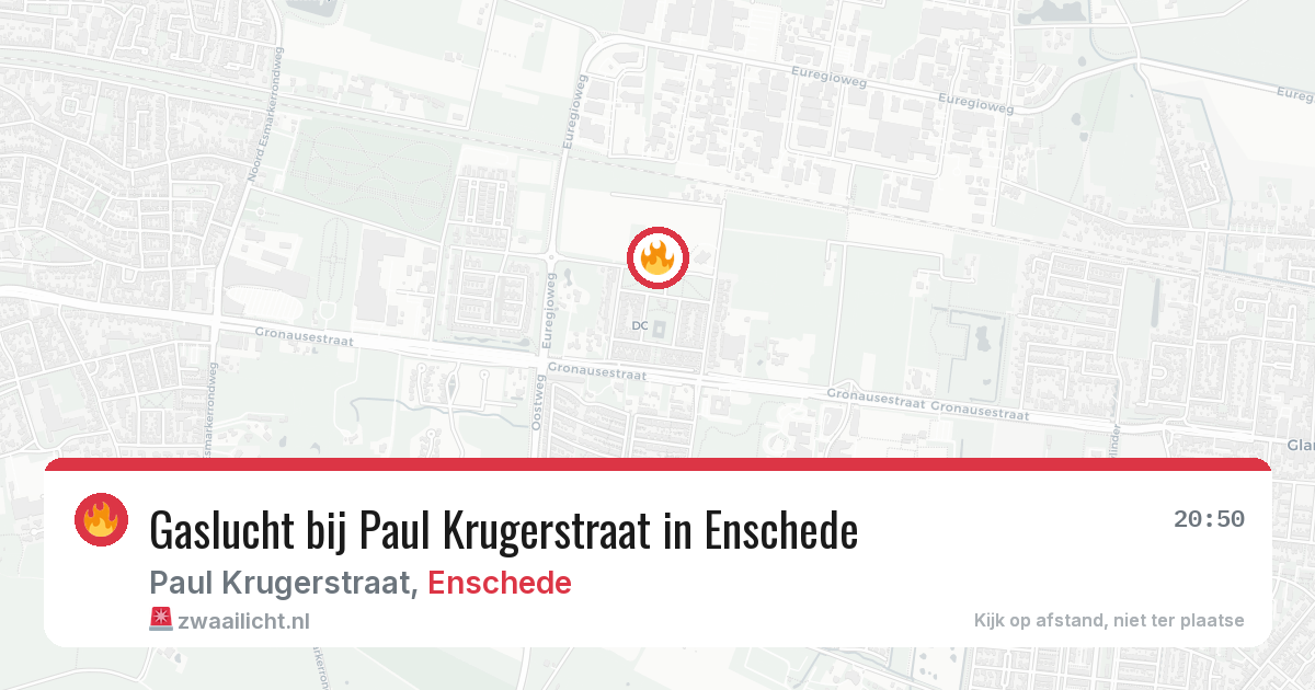 Gaslucht bij Paul Krugerstraat in Enschede — 23 apr 2026