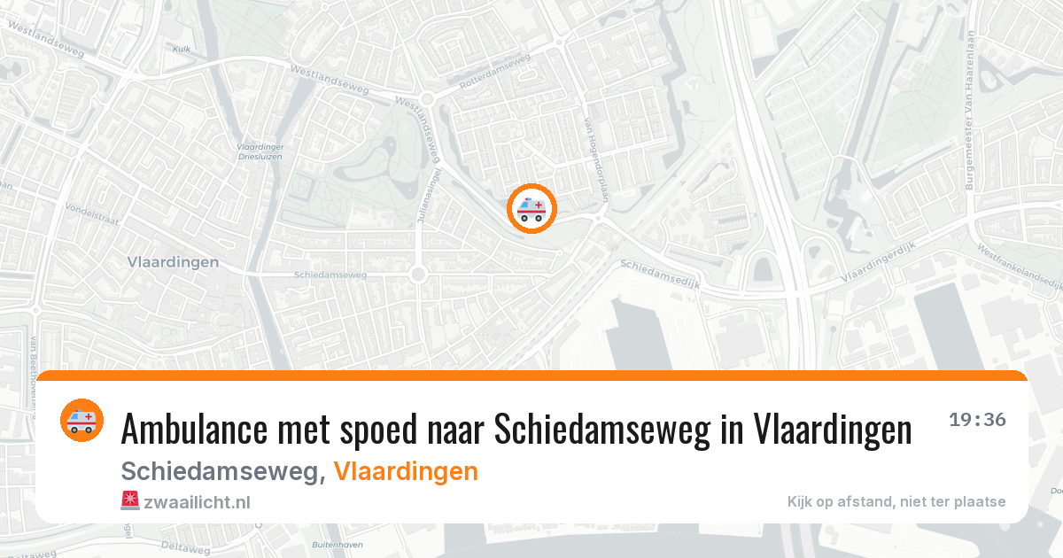 Ambulance met spoed naar Schiedamseweg in Vlaardingen — 19 jun 2026