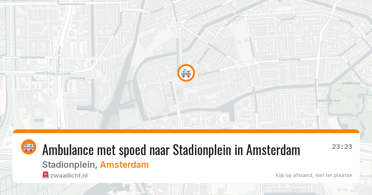 Ambulance met spoed naar Stadionplein in Amsterdam — 27 jun 2026