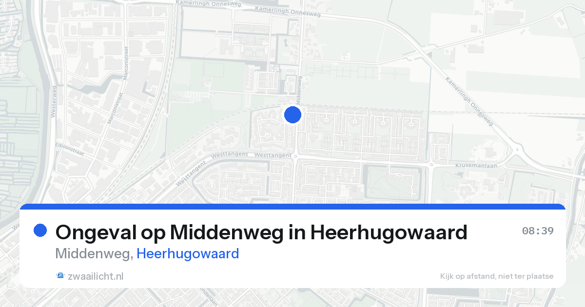 Ongeval op Middenweg in Heerhugowaard — 20 aug 2026