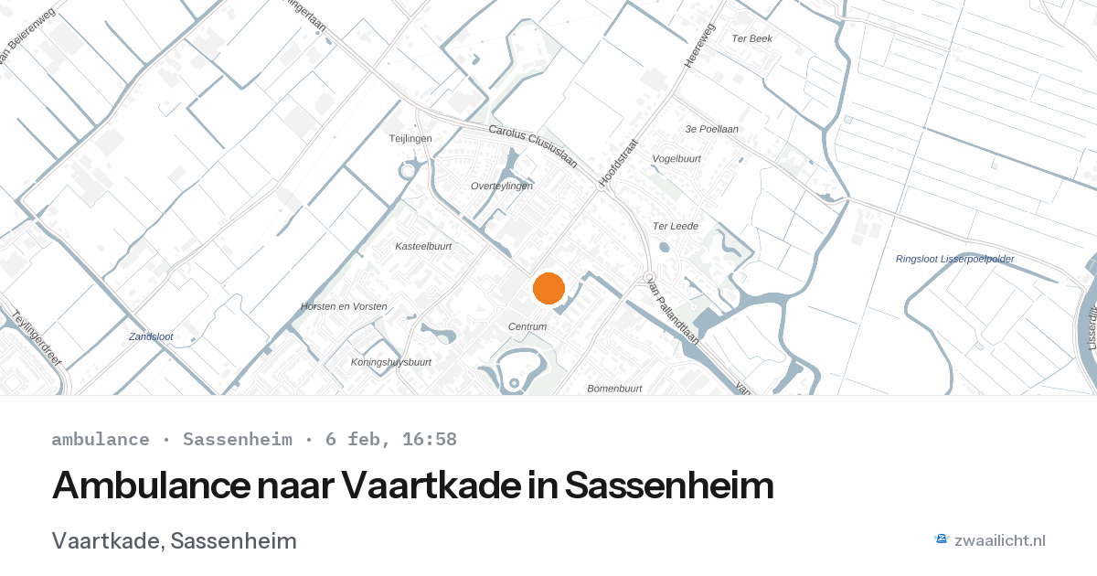 Ambulance naar Vaartkade in Sassenheim — 6 feb 2026