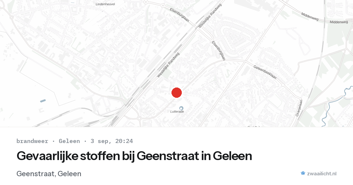 Gevaarlijke stoffen bij Geenstraat in Geleen — 3 sep 2026