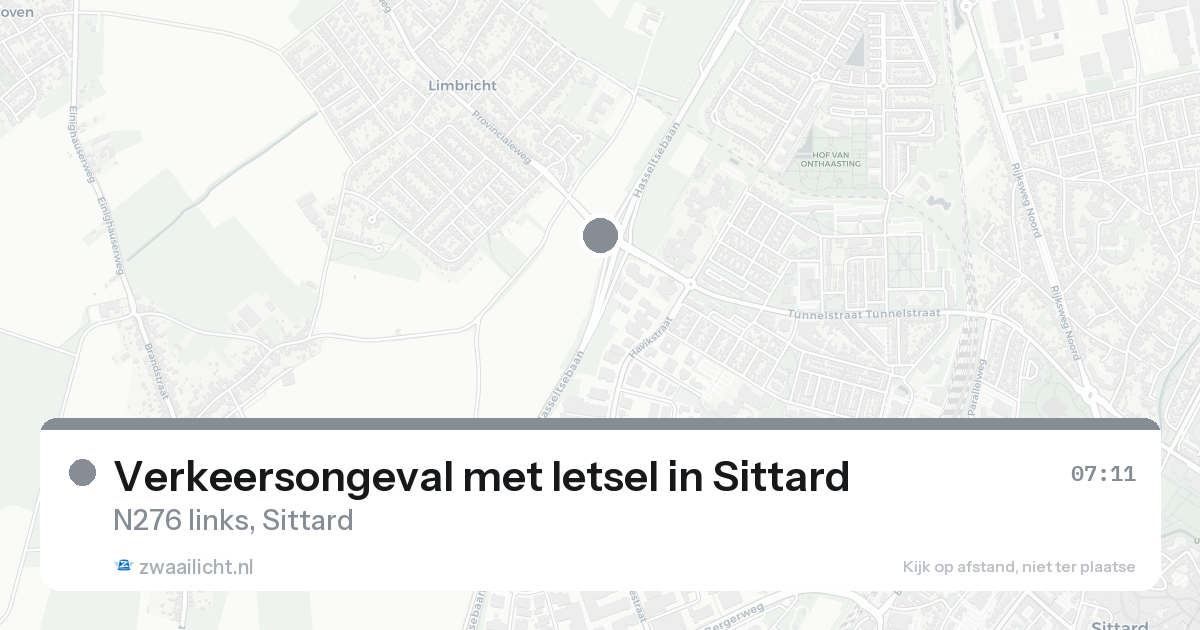Verkeersongeval met letsel in Sittard — 14 aug 2026