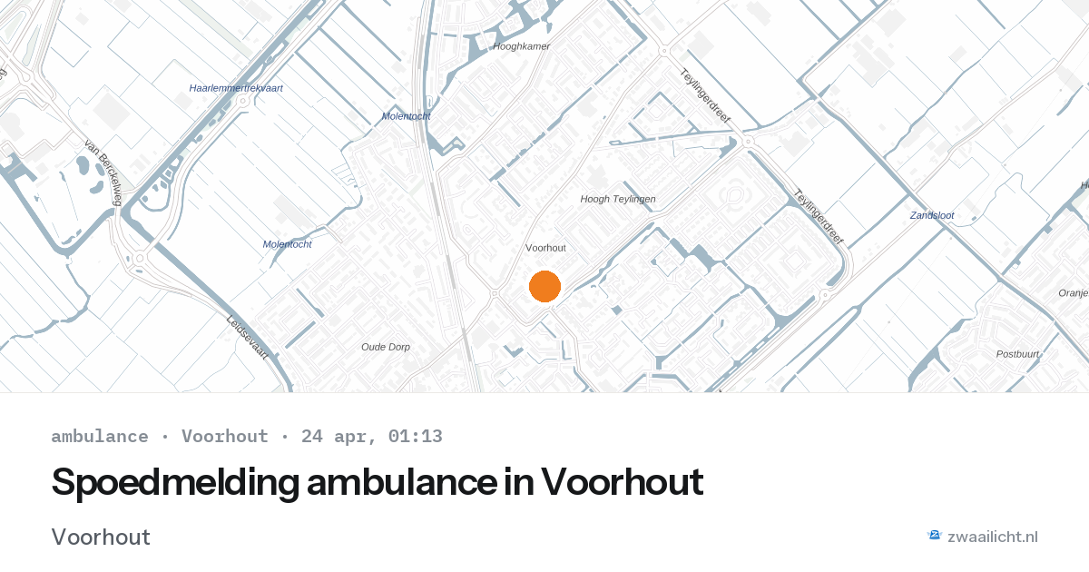 Spoedmelding ambulance in Voorhout — 23 apr 2026