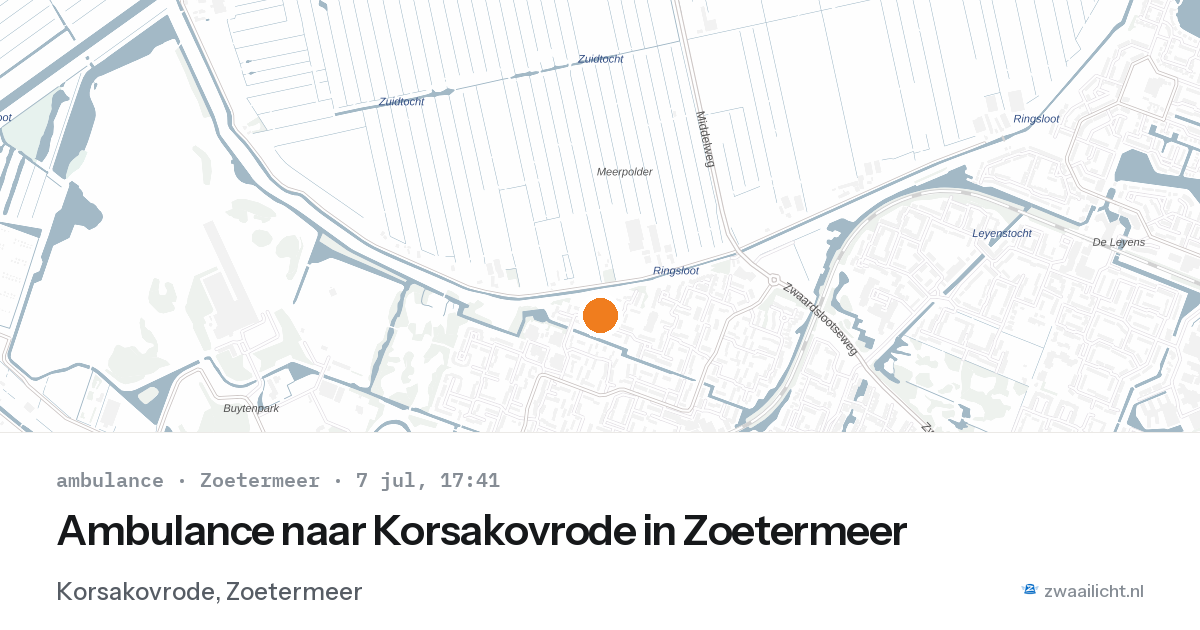 Ambulance naar Korsakovrode in Zoetermeer — 7 jul 2026