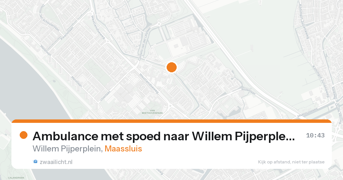 Ambulance met spoed naar Willem Pijperplein in Maassluis — 22 aug 2026