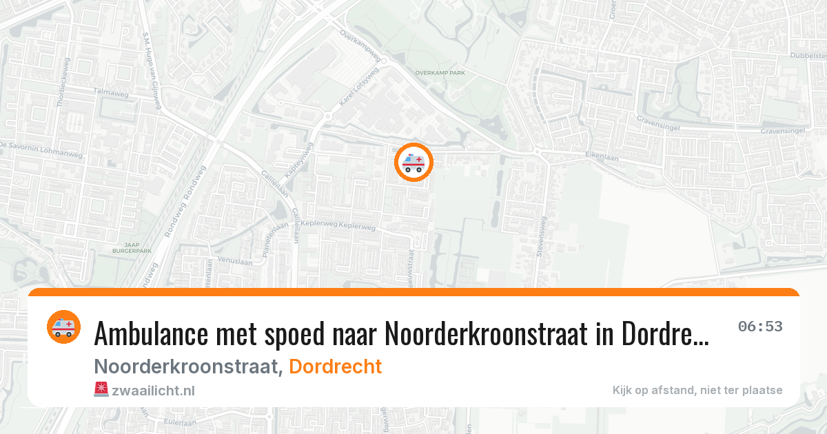 Ambulance met spoed naar Noorderkroonstraat in Dordrecht — 19 jun 2026