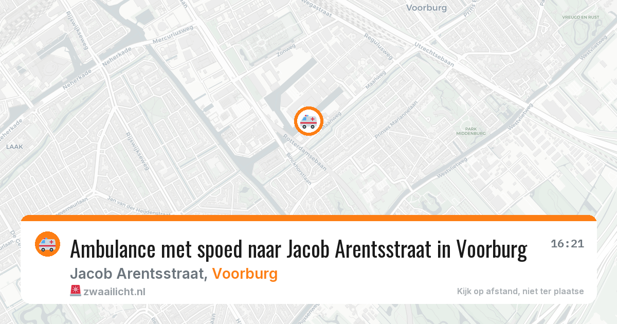Ambulance met spoed naar Jacob Arentsstraat in Voorburg — 15 mrt 2026