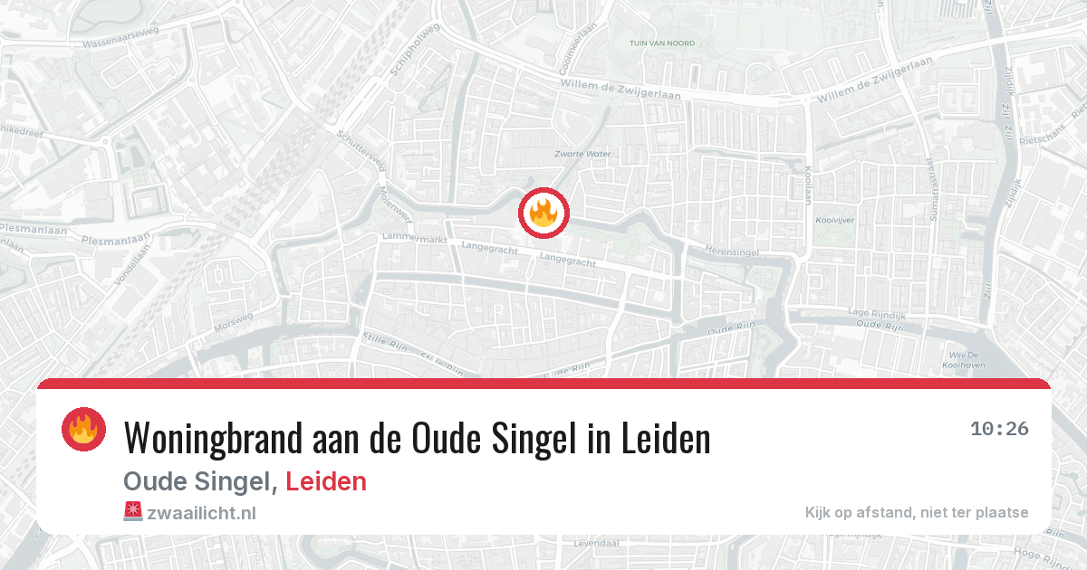 Woningbrand aan de Oude Singel in Leiden — 25 apr 2026