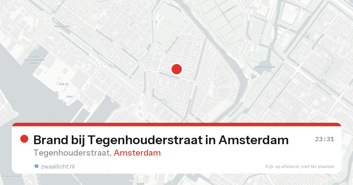 Brand bij Tegenhouderstraat in Amsterdam — 25 aug 2026
