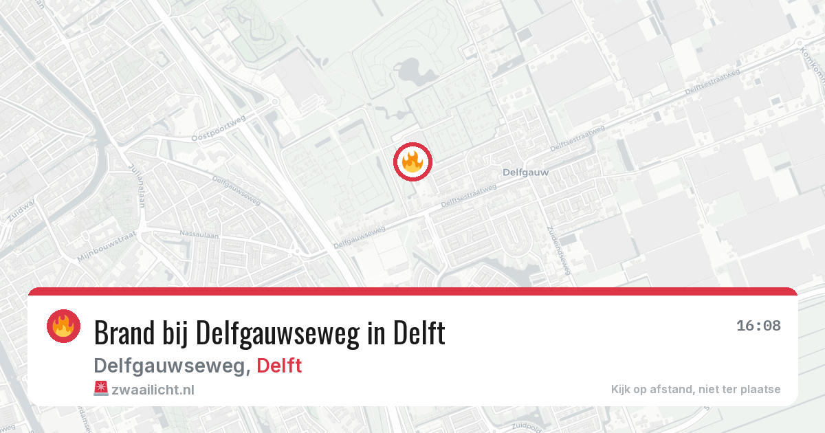 Brand bij Delfgauwseweg in Delft — 12 jul 2026
